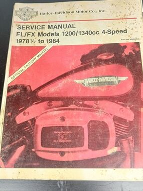 1978 1/2 - 1984 Harley Davidson Service Manual FL/FX Models 1200/1340cc 4 Speed